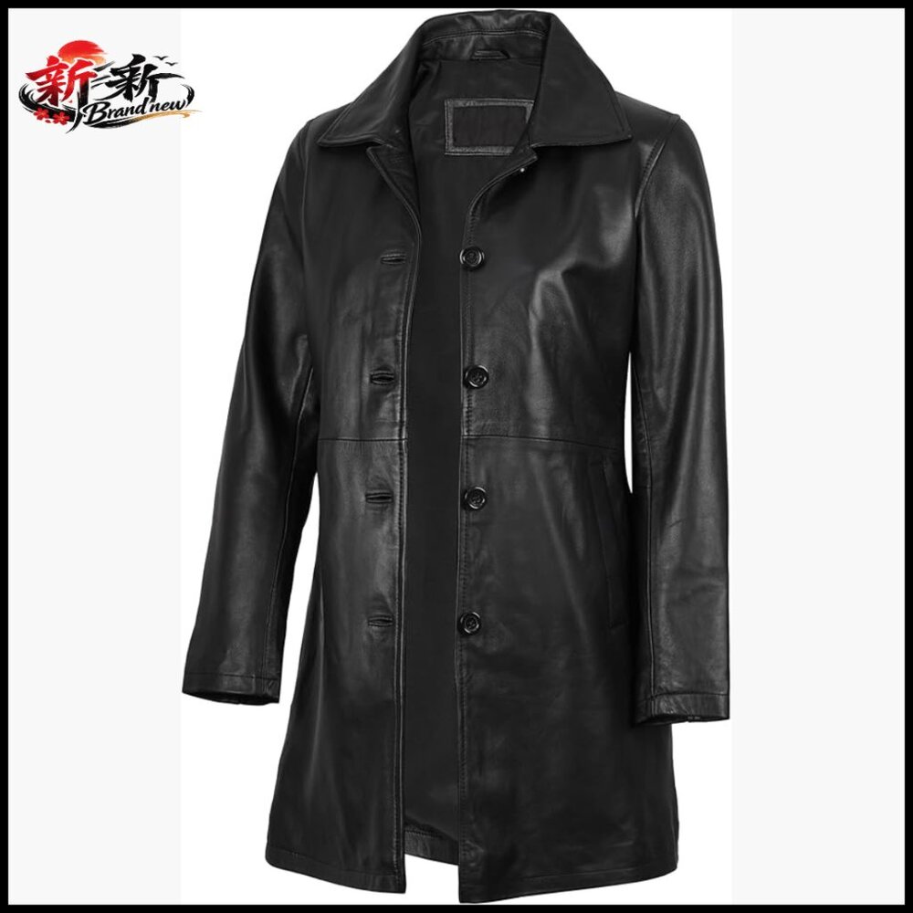 Lambskin Leather Car Coat Jacket For Women